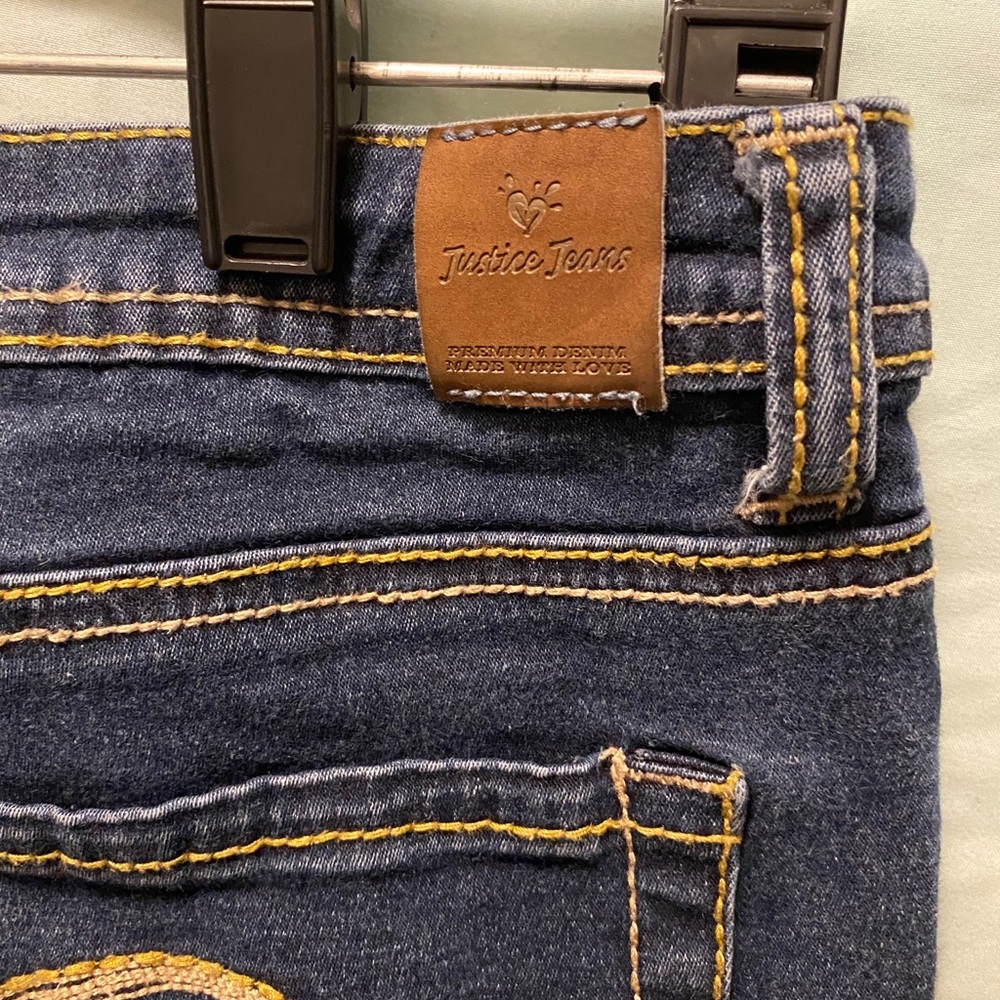 Justice dark blue jeans size 14R skinny - Picture 6 of 6